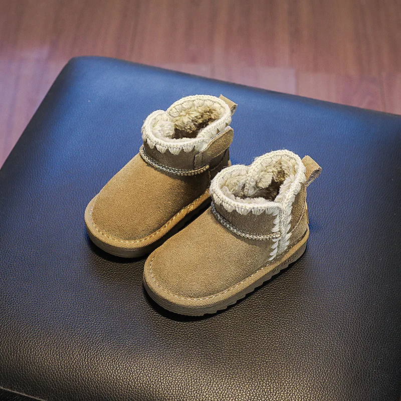 Зимние зимние сапоги для девочек блестящие три цвета детские короткие ботинки на