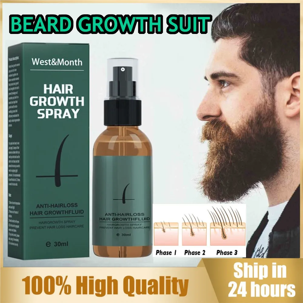

Спрей для быстрого роста бороды для мужчин, питательный увлажняющий Усилитель роста усов, против выпадения волос, сыворотка для ухода за бородой, набор Валиков