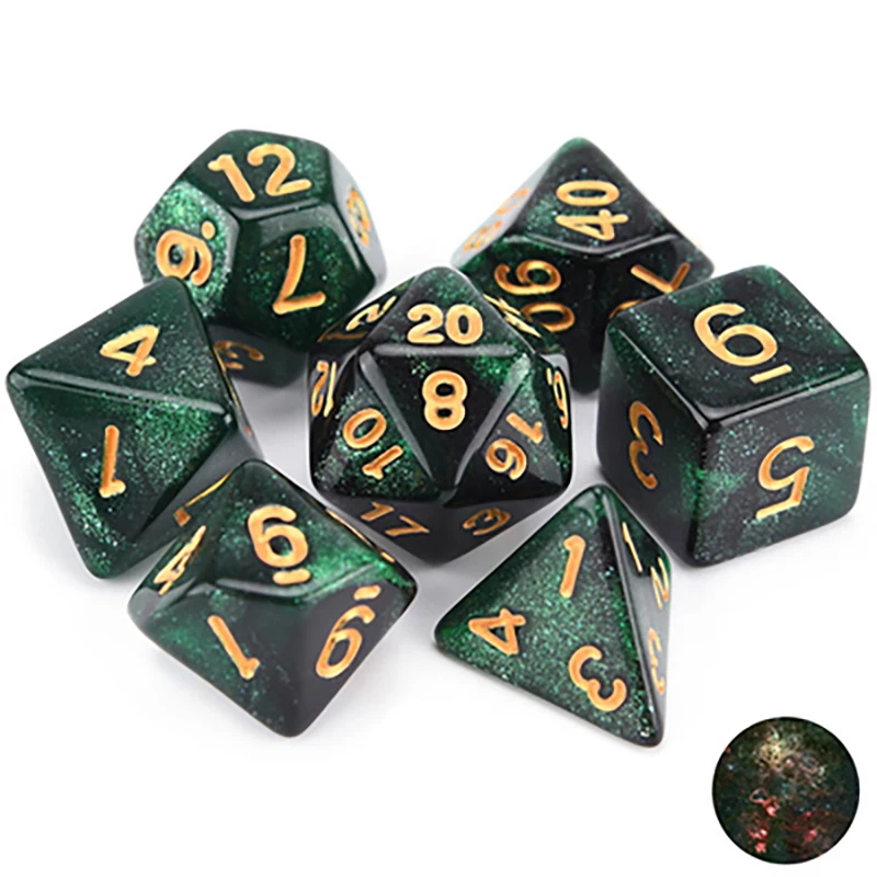 Фото Настольная игра Polyhedral игральные кости DND Set Nebula Polyhedral Game Dice для ролевых игр Подземелья и Драконы MTG D20 D12 D10 D8 D6 D4 №4