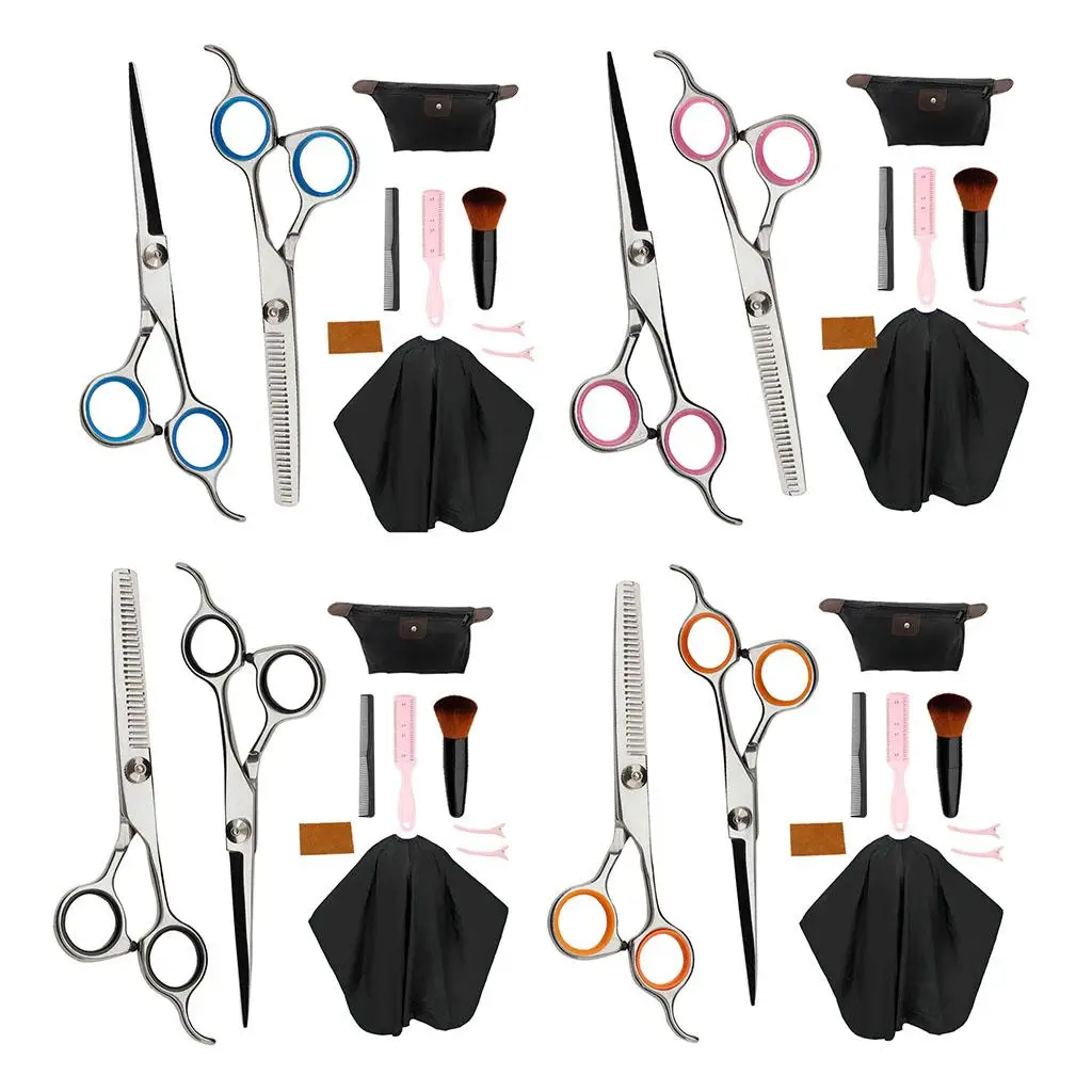 

6" Hairdressing Barber Scissors Hair Cutting Capes Cloth Shears Set Kit