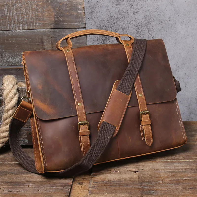 Новинка 2022 мужские портфели из натуральной кожи винтажные дизайнерские кожаные