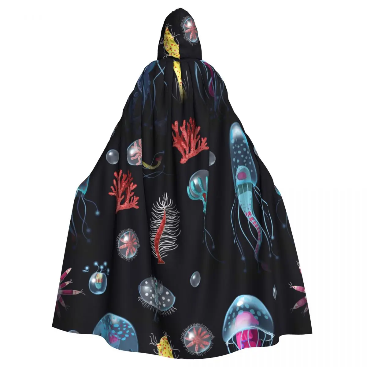 

Hooded Cloak Unisex Cloak with Hood Jellyfish Corals Seaweed Cloak Vampire Witch Cape Cosplay Costume