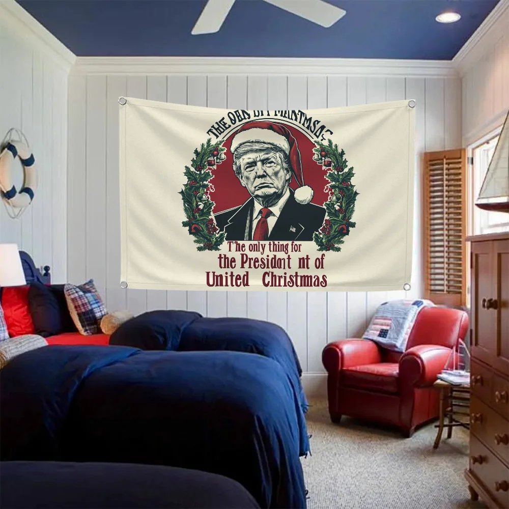 Двойное проникновение Trump домашний сад офис Sukkot рождественское украшение флаг с