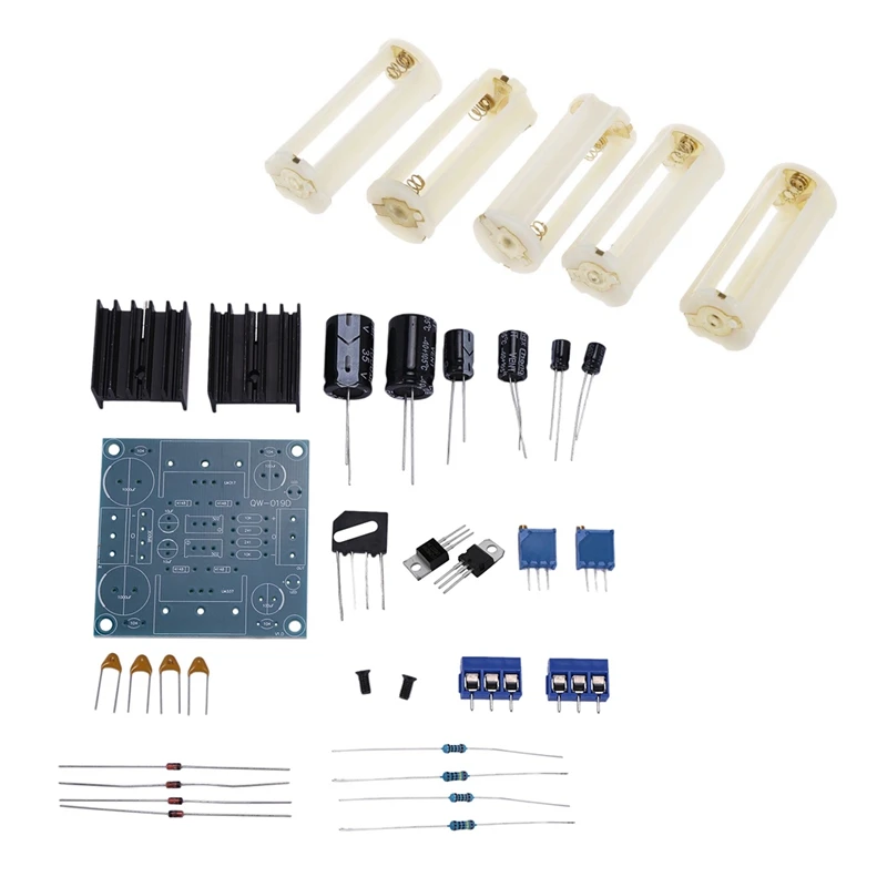 

Botique-5 Pcs Round 3X 1.5V AAA Battery Holder Case Box & 1 Pcs Dual Power Adjustable Power Supply Board