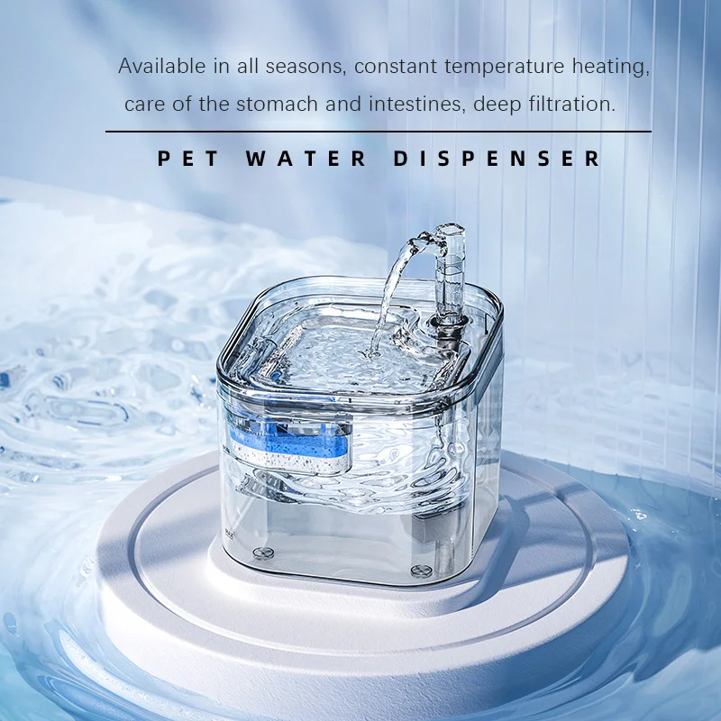 

2.2L Automatic Cat Drinker Constant Temperature Heating Transparent Cat And Dog Drinking Bowl Filter Pet Supplies Pet Products