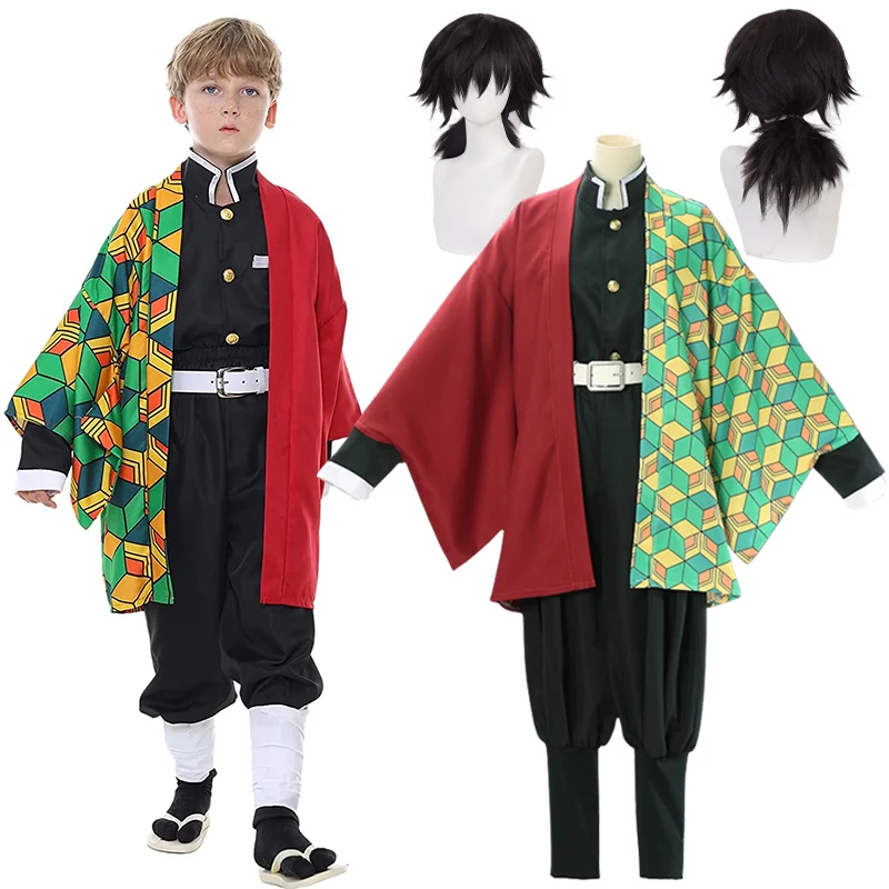 

Anime Demon Slayer Kimetsu No Yaiba Tomioka Giyuu Cosplay Costume Kimono Halloween Party Costumes for Women Man Aldult Child