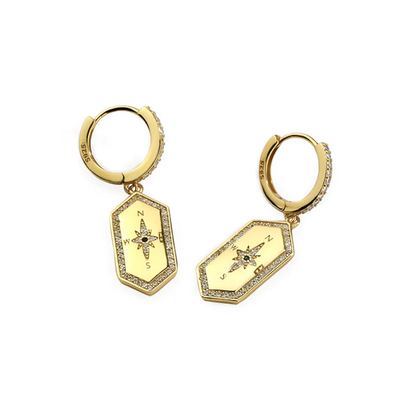 

Женские серьги-кольца с компасом, из серебра 2022 пробы