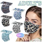 Трехслойная маска для взрослых с леопардовым принтом одноразовая Защитная маска для туши с леопардовым принтом маска-Мондер шарф маска для косплея на Хэллоуин