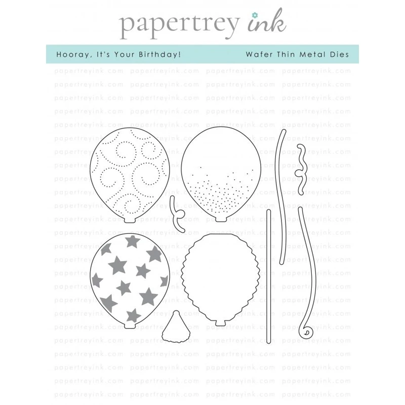 

Hooray, It's Your Birthday Balloon New 2023 Metal Cutting Dies Scrapbooking for Paper Making Frames Card Craft no Stamp