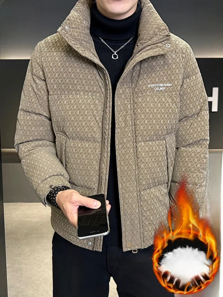 Зимний пуховик Paul мужской новый свободный капюшон толстый теплый белый утиный