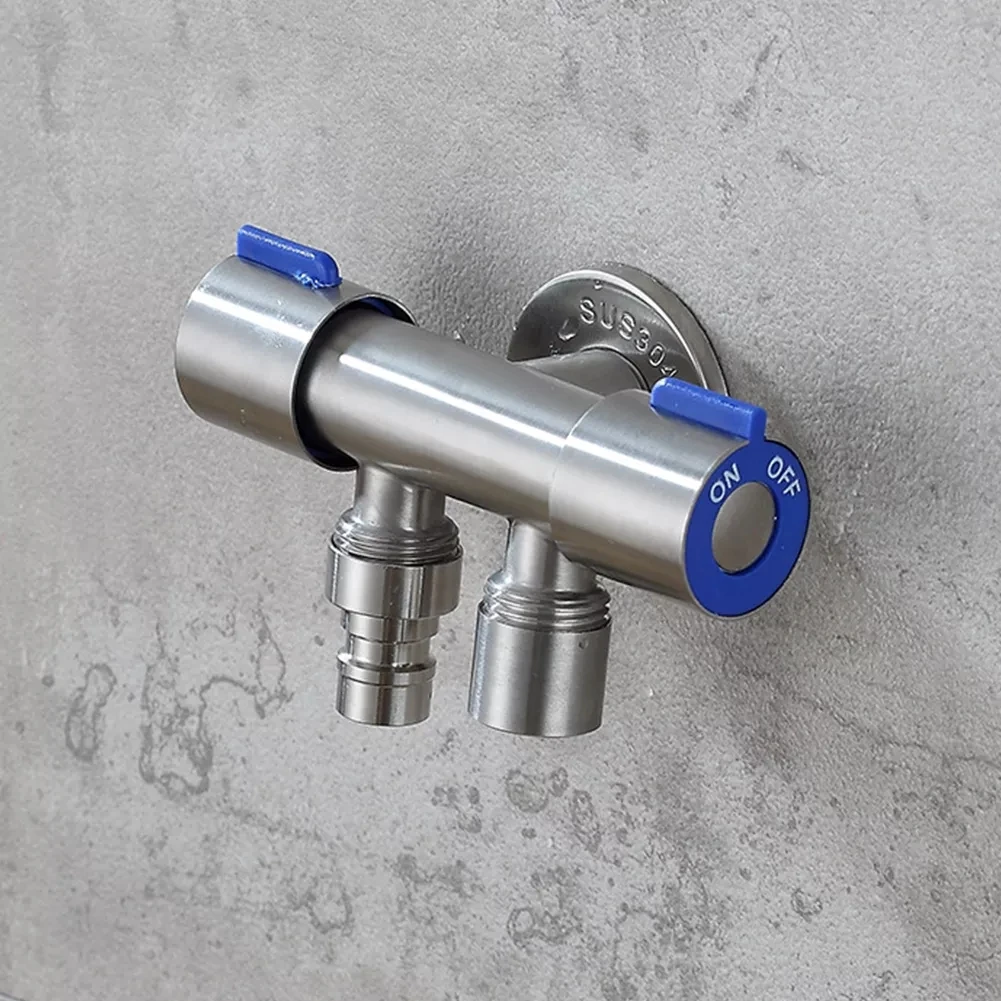 

Stainless Steel Easy Install Separator Water Splitter 3 Way Faucet Diverter Valve Household Adapter 1 In 2 Out Kitchen Bathroom