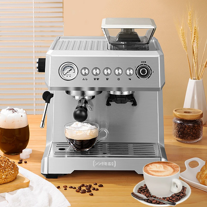 

Espresso Coffee Machine 20bar Pump Pressure Espresso Maker Semi-Automatic with Bean Grinder Steam Milk Frother for Cappuccino