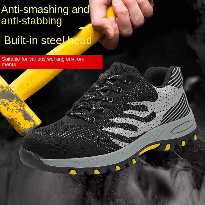 

Work Safety Shoes For Men Lightweight Protective Work Sneakers Steel Women Toe Shoes Anti-smashing Anti-piercing Safety Boots