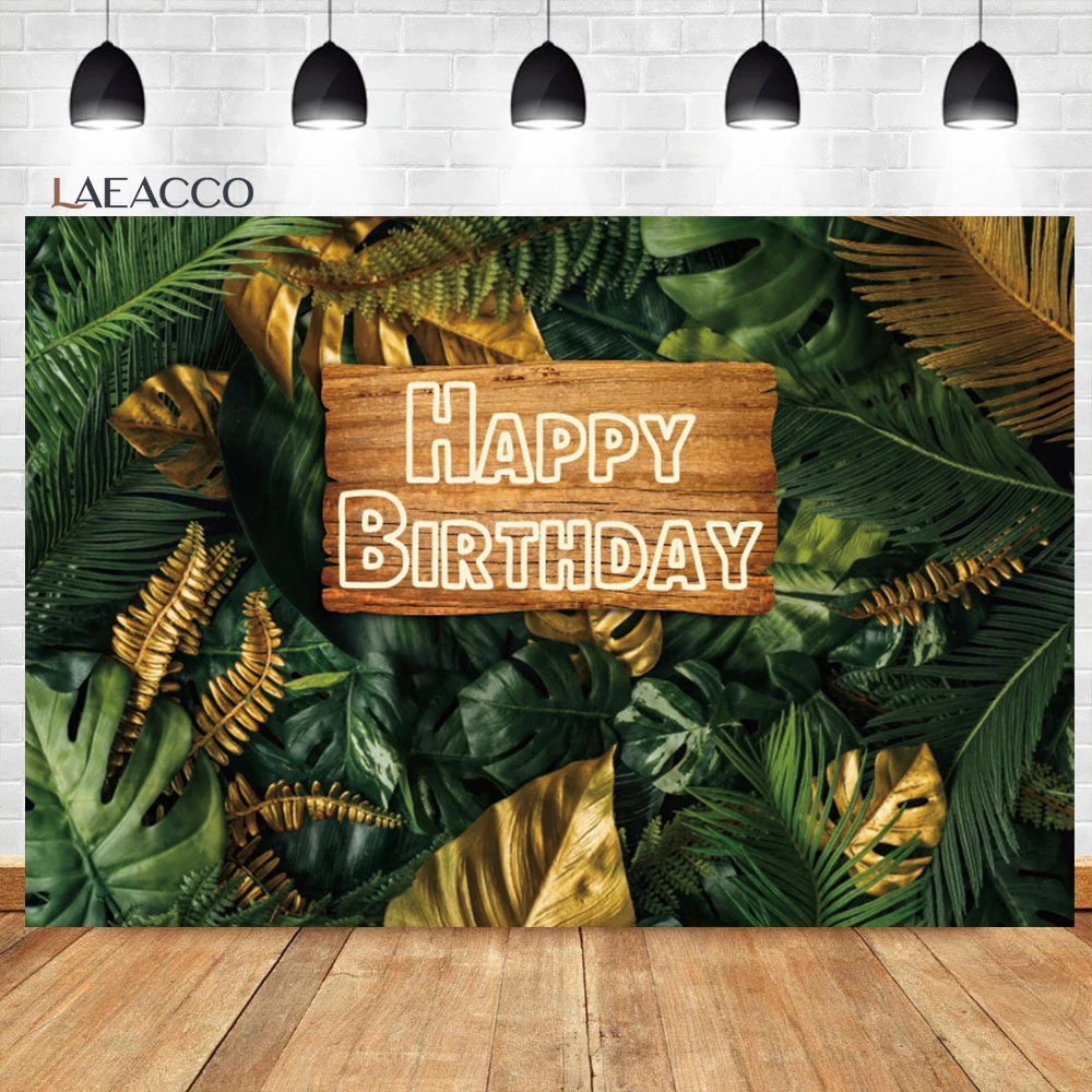 

Laeacco джунгли зеленые Пальмовые Листья день рождения фон фотография для взрослых детей портрет на заказ