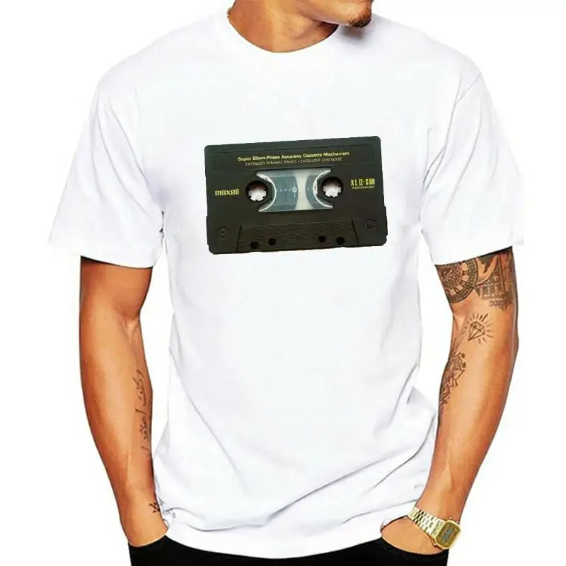 

Винтажная Старая школьная крутая Мужская футболка цвета слоновой кости с лентой кассетта Размеры S 5X T 371 L @ K