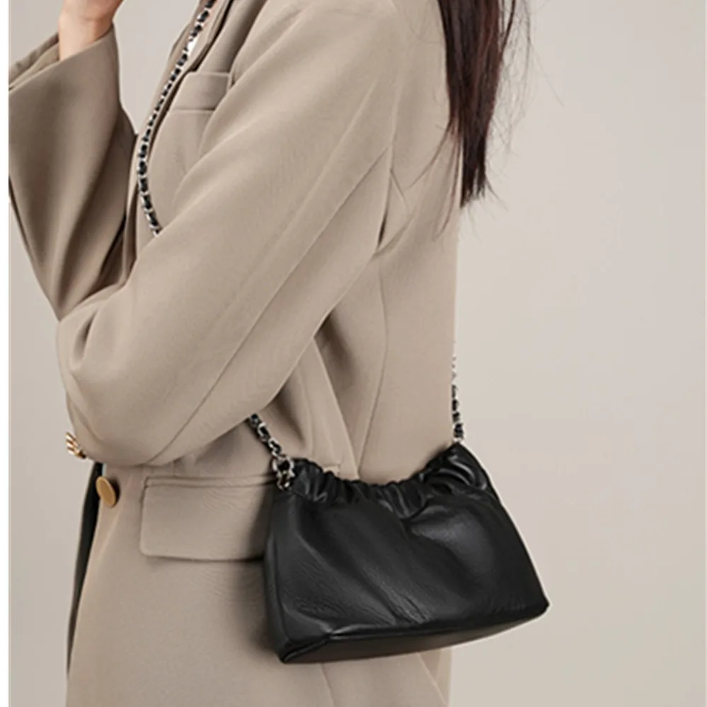 

Maxdutti 2023 New Fashion Ladies Casual Women's Cloud Pleated Bag Women's Bag Cowhide Shoulder Crossbody Bag Women