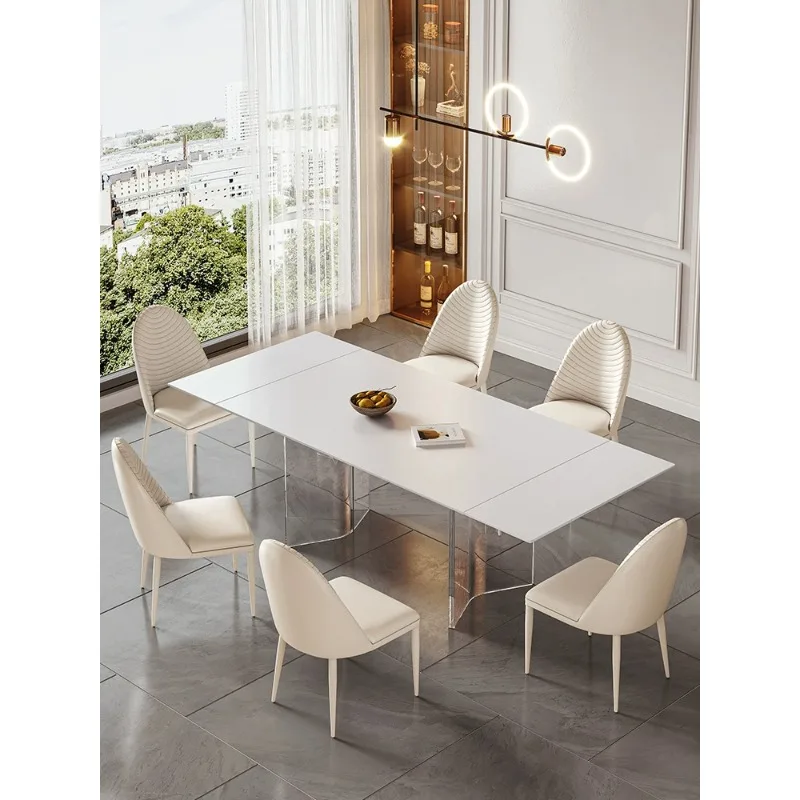 

Индивидуальный акриловый подвесной обеденный стол и стулья, небольшой выдвижной предмет, можно использовать Прямоугольный складной обеденный стол