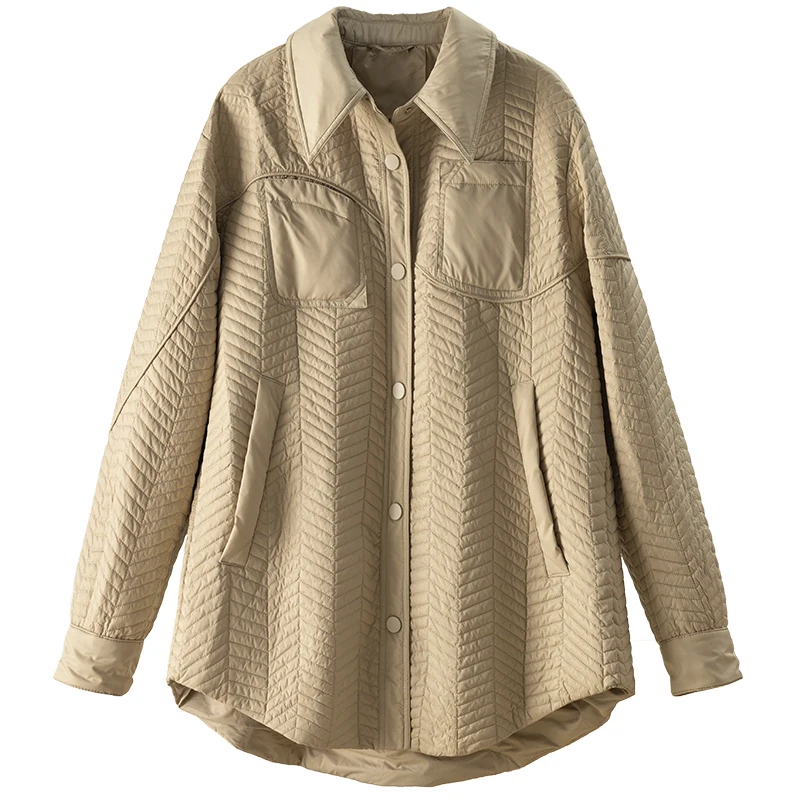 Shuchan 95%  White Duck Down  Casaco Feminino  Coats  Casual  Autumn/Winter  Covered Button Thin Pockets  Down Jacket Women