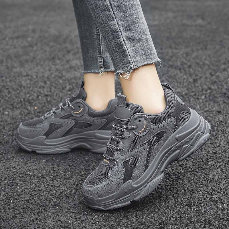 Breathable Women Vulcanized Shoes Non-slip Female Casual Shoes Lace Up Outdoor Women's Sneakers Fashion Platform Free Shipping