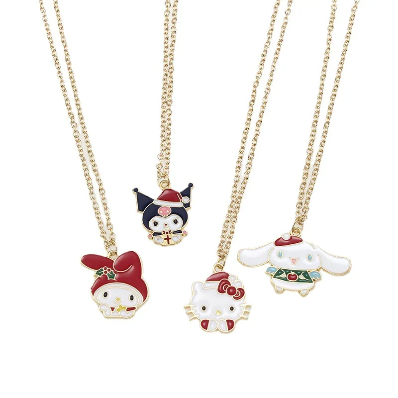 

2022 рождественское ожерелье Kuromi Sanrios Cinnamoroll ювелирные изделия подарок аниме мультфильм моя мелодия ожерелье Рождественский подарок для деву...