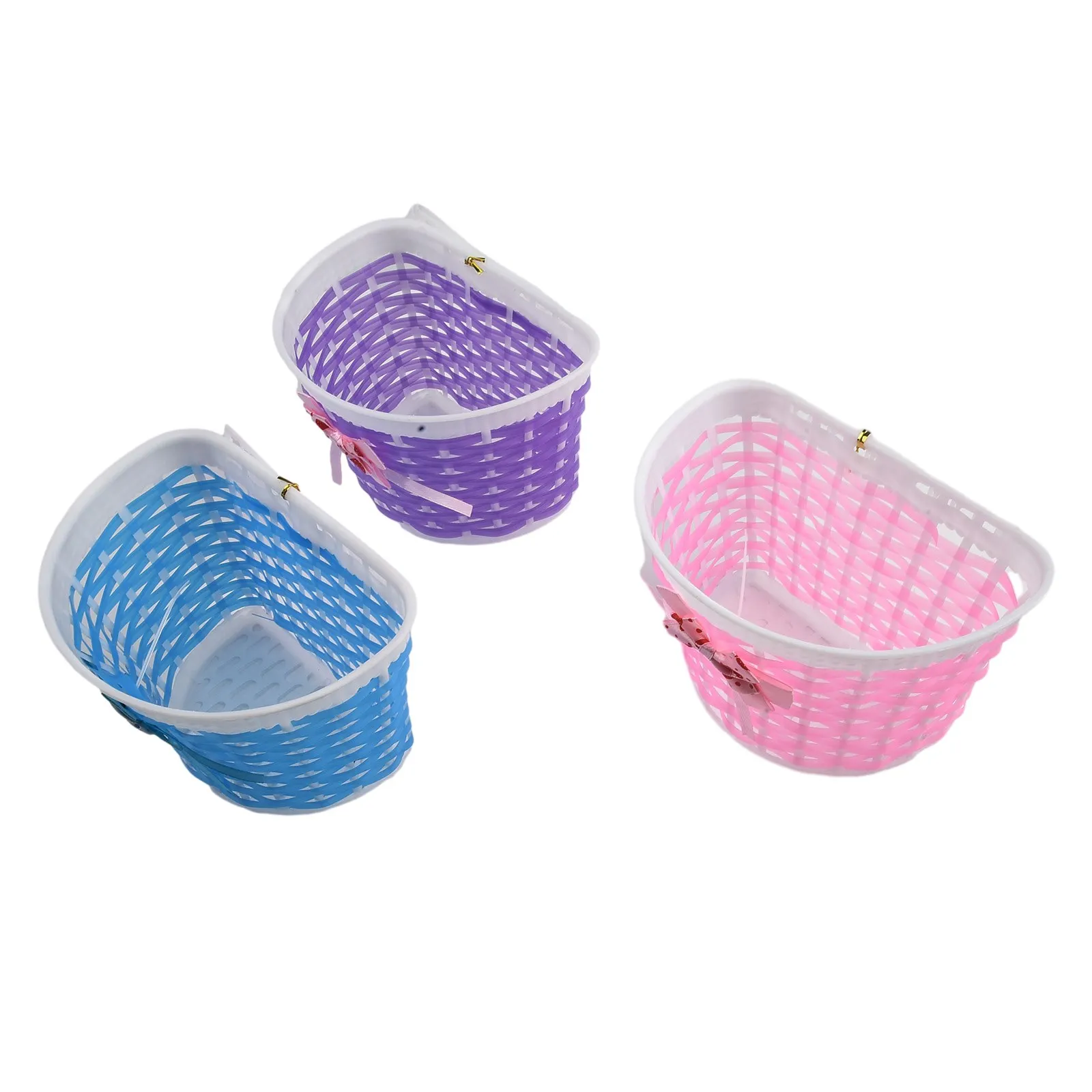 

New High Quality Bicycle Basket Woven Basket Streamers Waterproof 20*14*13cm Cycling Components Front Handlebar