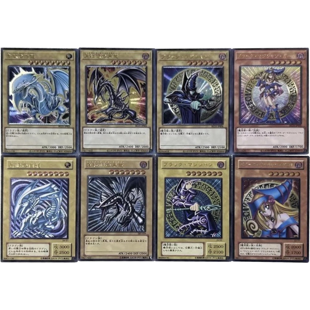 Фото Набор из 8 штук для самостоятельной сборки Yu-Gi-Oh! Коллекционная карточка Dark Magician Girl Blue-Eyes White Dragon: Классическая игра, аниме-коллекция, подарок, игрушка №1