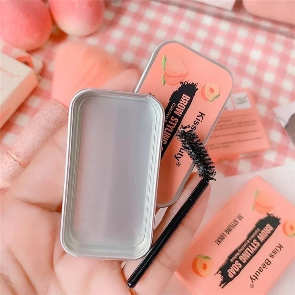 

Pink Eyebrow Soap Wax With Trimmer Fluffy Feathery Eyebrows Pomade Gel For Eyebrow Styling Makeup Soap Brow Sculpt Lift 10g/box