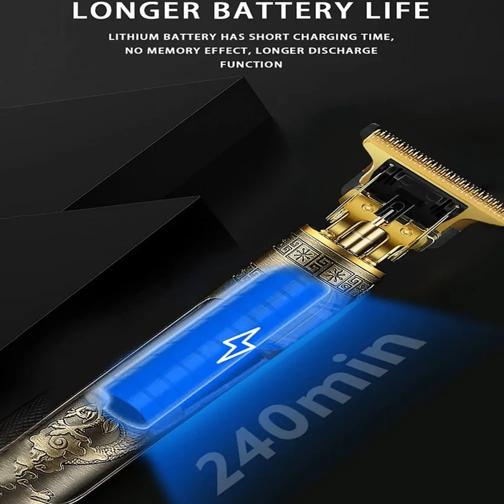 

Hot Sale Vintage T9 Electric Cordless Hair Cutting Machine Professional Hair Barber Trimmer For Men Clipper Shaver Beard Lighter