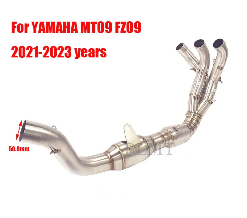 

Системы выхлопных газов мотоцикла, Модифицированная Передняя средняя Соединительная труба с катализатором, слипоны для Yamaha MT-09 MT09 FZ 09 2021 2022