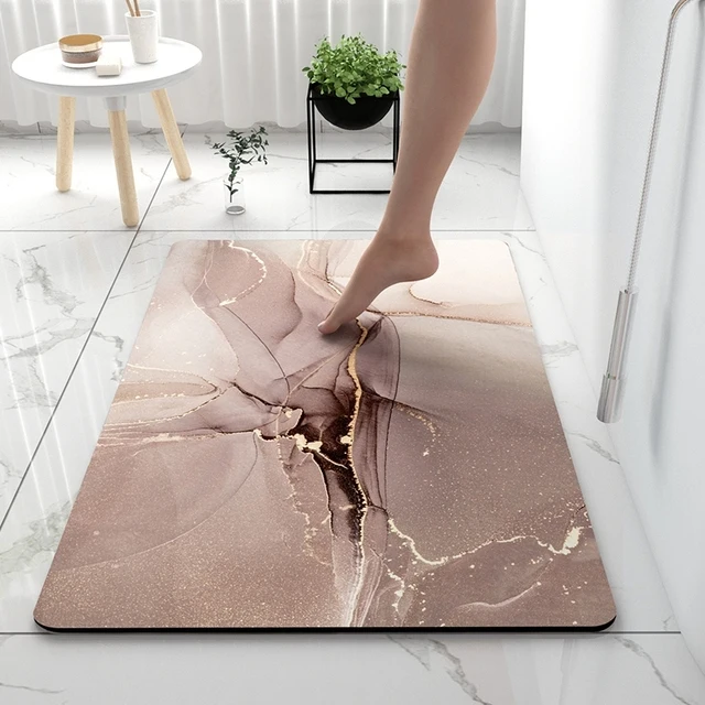 

Absorbent Bath Mat Solid Color Bathroom Rug Napa Skin Bath Doormat Non-silp Tapis Easy To Clean alfombras para