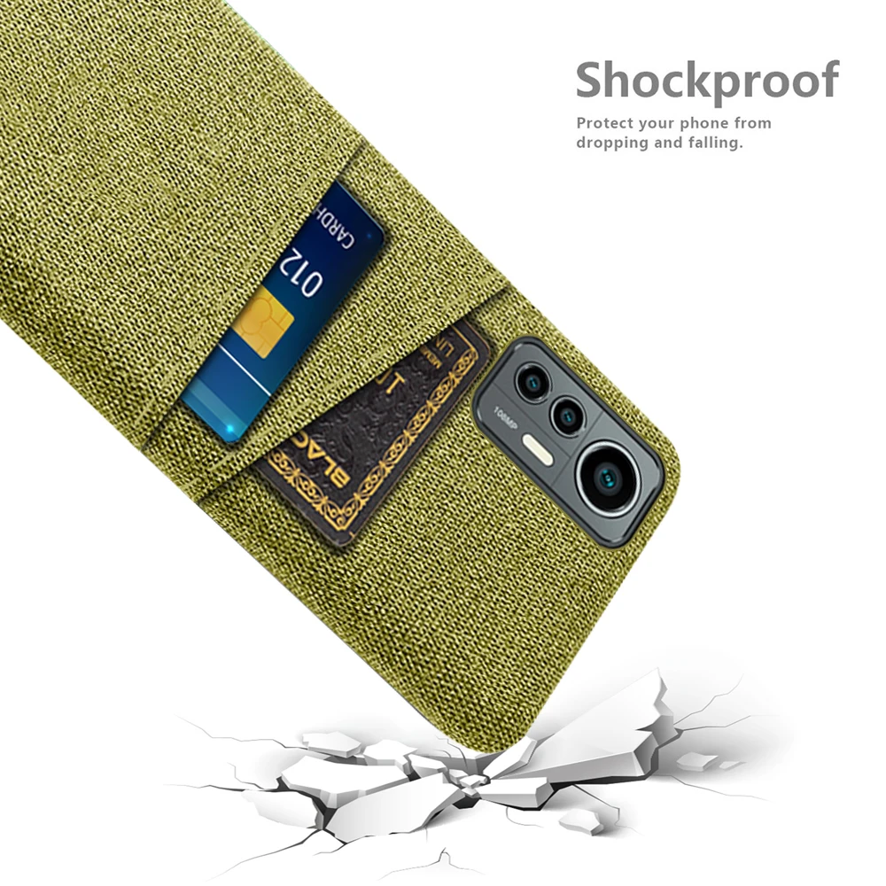 

Case For Xiaomi 12 Lite Dual Card Fabric Cloth Luxury Business Cover For Xiaomi 12 Lite Pro 12S Pro 12X Xiaomi12X Xiaomi12Pro
