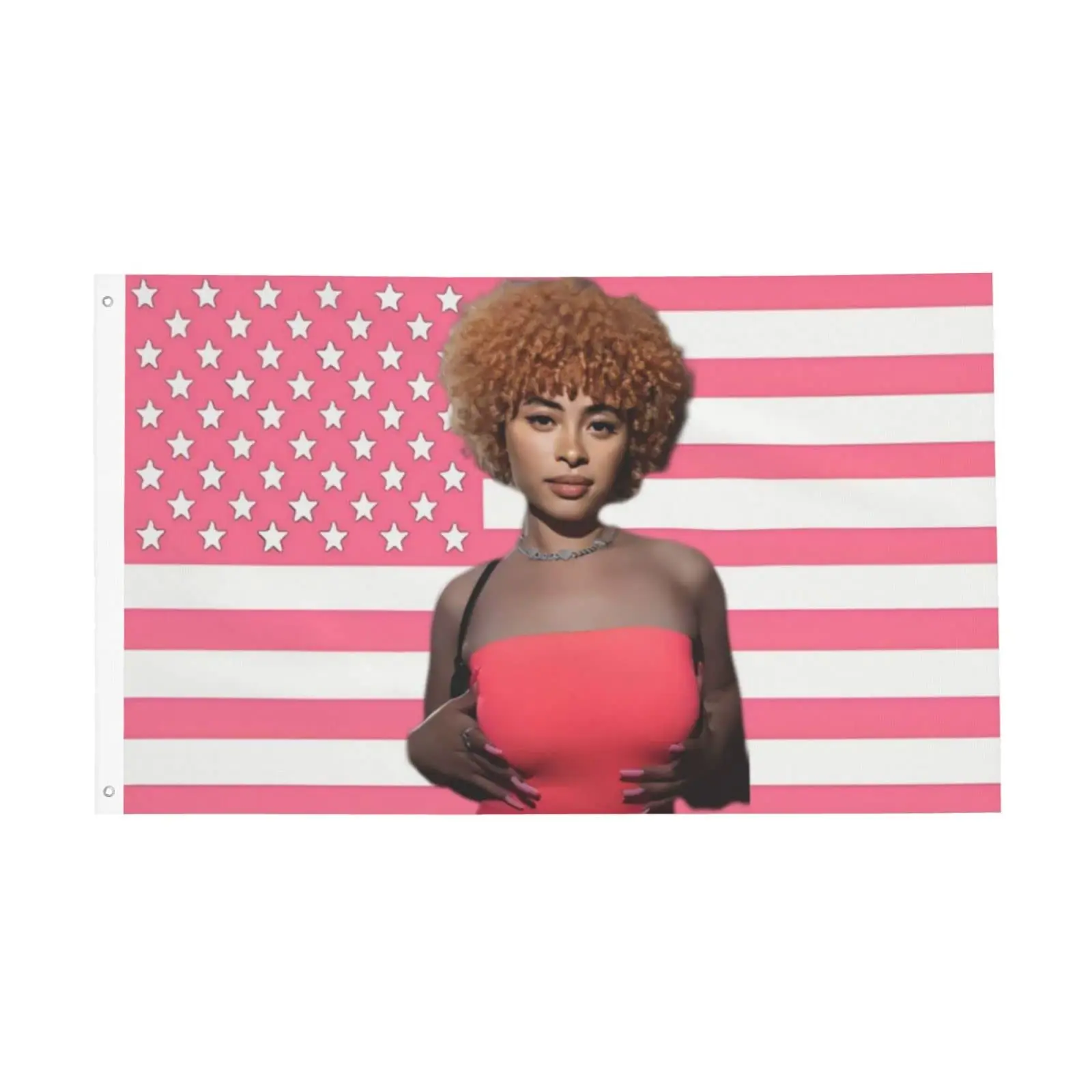 

Ice Rapper Spice Pink American Flag Garden Yard Flag Indoor Outdoor Home Decor Banner with Brass Grommets for Women Men Gifts
