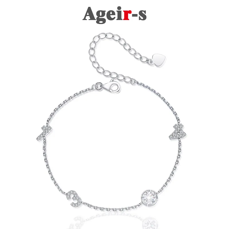 

Женский браслет из серебра 925 пробы с натуральным муассанитом