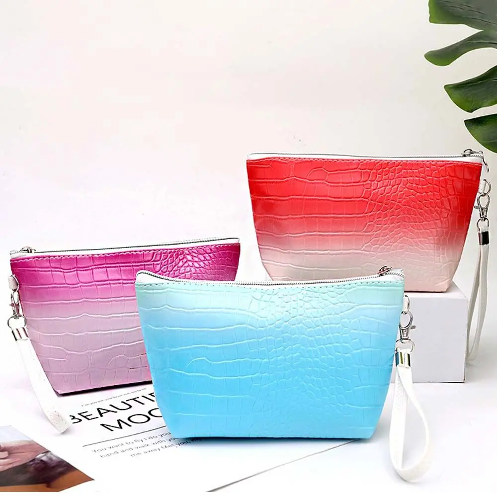 

Travel Organizer PU Leather Crocodile Pattern Wash Pouch Storage Toiletry Bag Cosmetic Bag Cosmetic Cases Makeup Bags