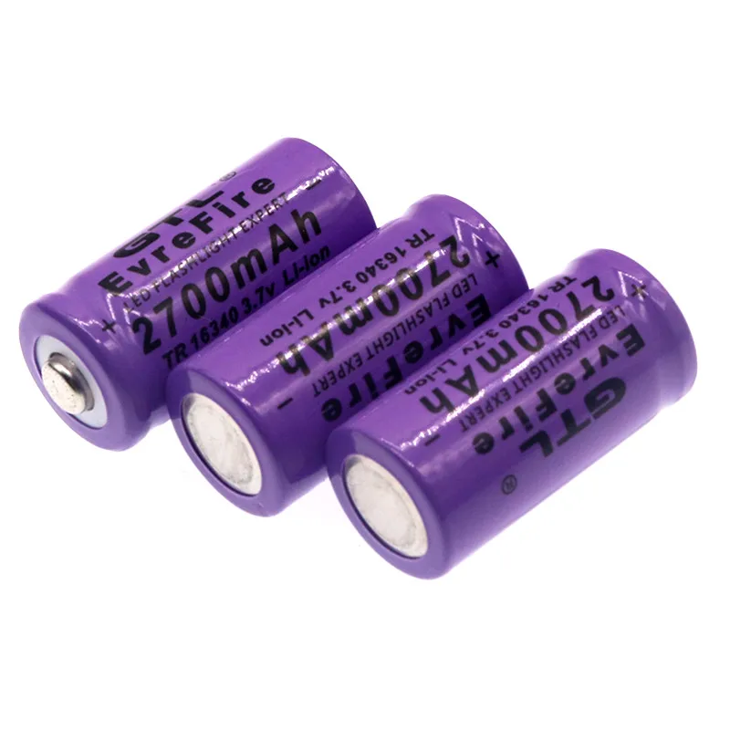 Buy Batería recargable de iones litio 3 7 2700 v 16340 mAh universal LED experto 2700mAh LS Li-ion Color púrpura on