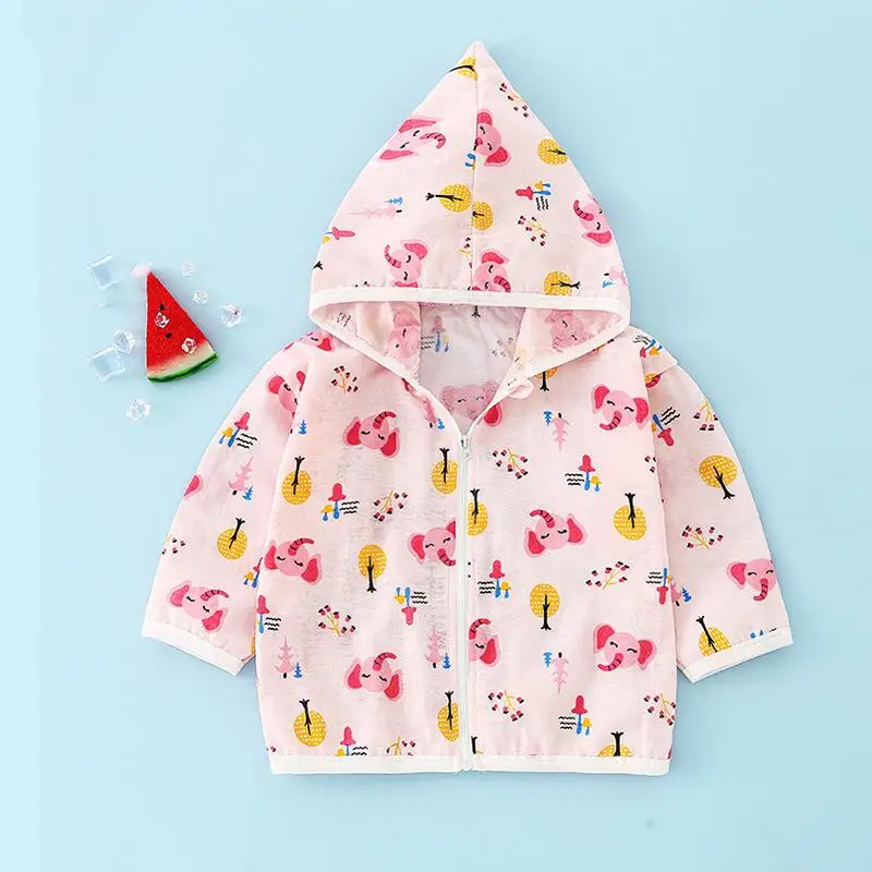 Spring clothing baby sunscreen clothing baby thin section children's long-sleeved summer jacket boys and girls cotton clothes