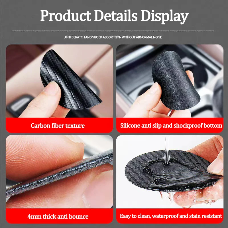 2 шт. кожаная подставка из углеродного волокна автомобильная чашка для воды