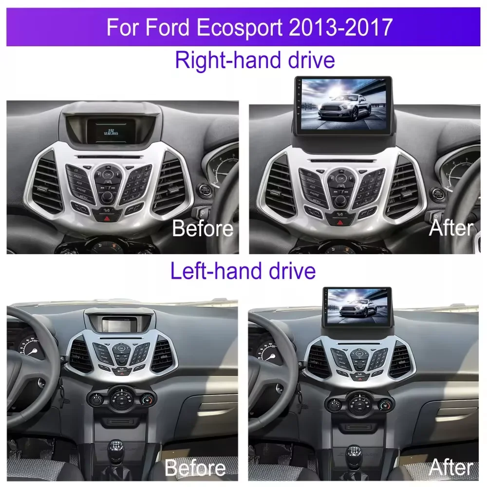 Фото Android Auto для Ford EcoSport 2013-2017: Автомагнитола с CarPlay, мультимедийный экран, стереосистема, Bluetooth, головное устройство №2