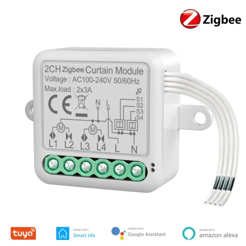 

Умный переключатель для занавесок Tuya ZigBee 3,0, модуль модификации для умного дома, работает с Alexa Google Home
