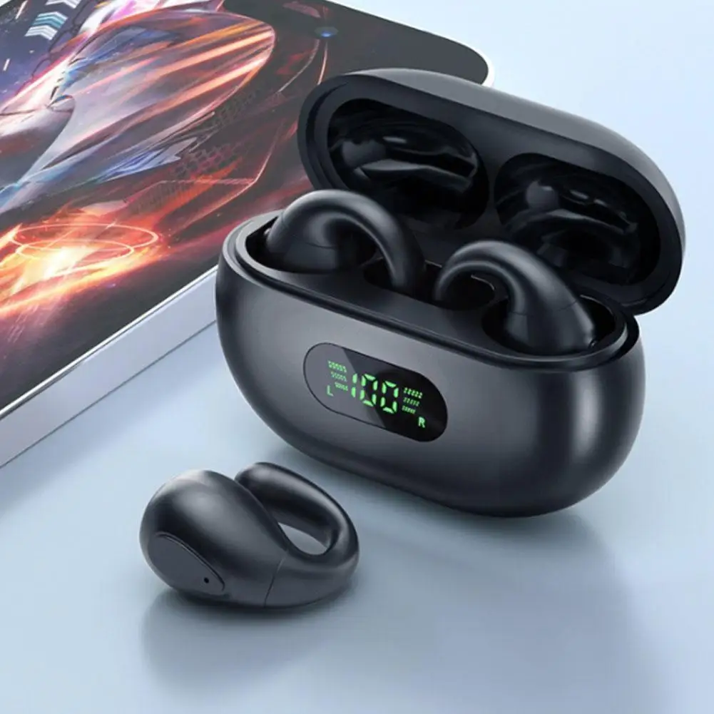 

Наушники-вкладыши с костной проводимостью Bluetooth 5,3, беспроводные наушники TWS с микрофоном, водонепроницаемые спортивные наушники Dtwt с ушным ...