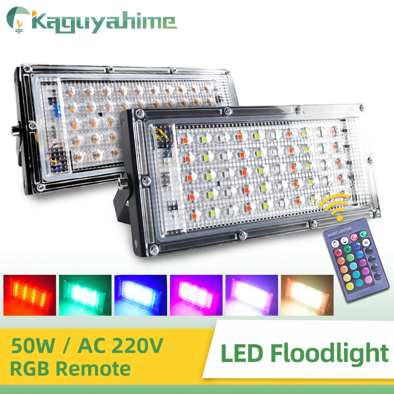 KPS RGB дистанционный Светодиодный прожектор 50 Вт 100 220 В IP65 Водонепроницаемый