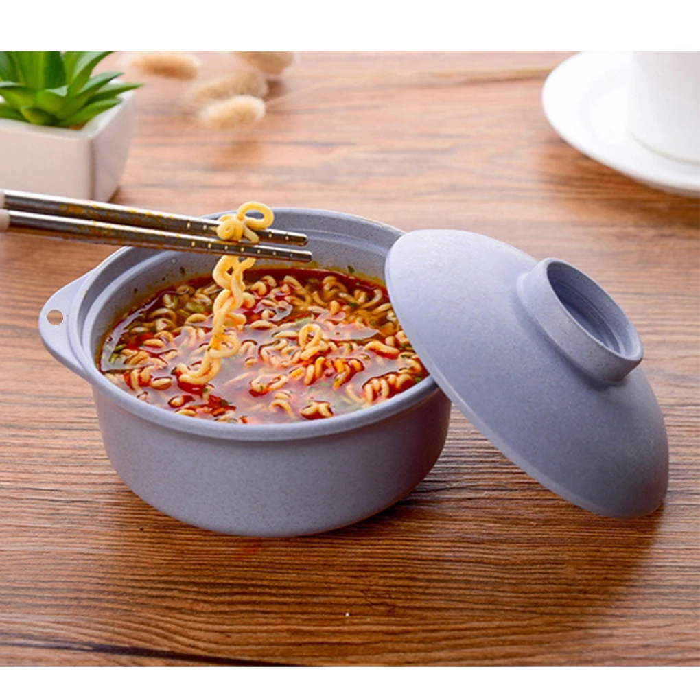 

3PCS Instant Noodle Bowls with Lids Soup Hot Rice Bowls Japanese Style Students Food Container Healthy Tableware Bowl Tableware