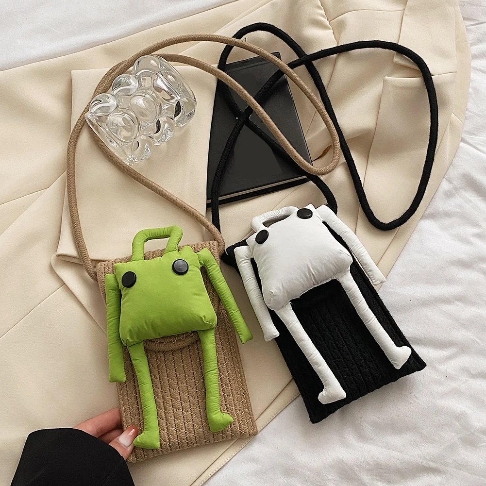 

Модные соломенные кошельки Хобо, милые плетеные сумки, мягкая сумка-мессенджер, хлопковая Повседневная сумка через плечо для девушек, женская сумка на плечо