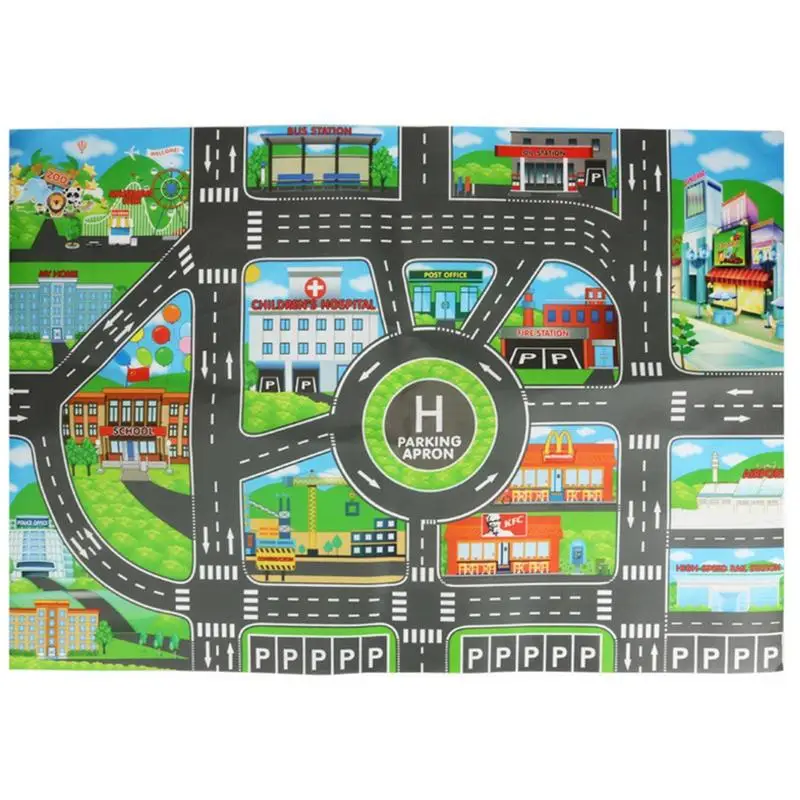 

Детская Игрушечная машина, городская парковочная карта, английская версия, городская парковочная карта, Дорожная карта, игровой коврик