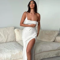 zoctuo wind dresses women 2022 summer bodycon party club new sexy slim backless sleeveless slit suspender maxi dress outfits