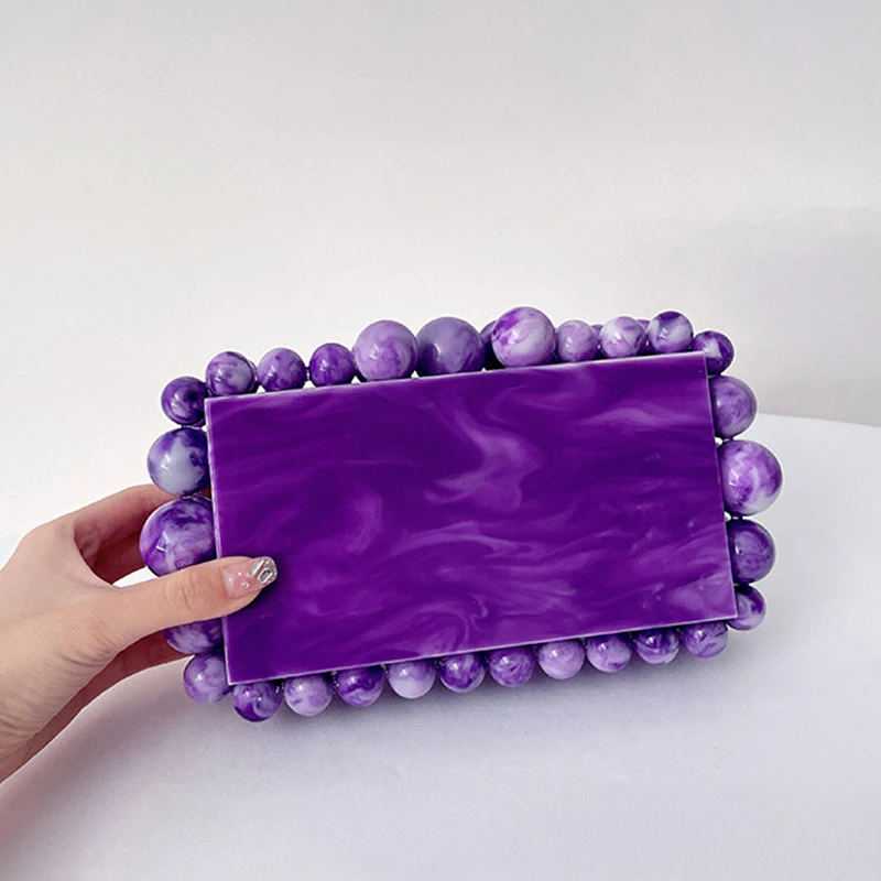 

Женские вечерние сумки для женщин, Роскошные Дизайнерские Сумочки и кошельки, новинка 2023, акриловая отделка бисером, цепочка, мессенджер, клатч