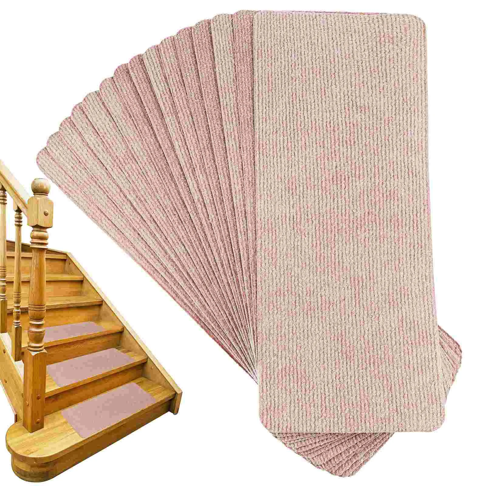 

15 Pcs Anti Skid Rug Pad Stair Runner Carpeted Stairs Pedalboard Runners Treads Rugs Step Stickers Peel