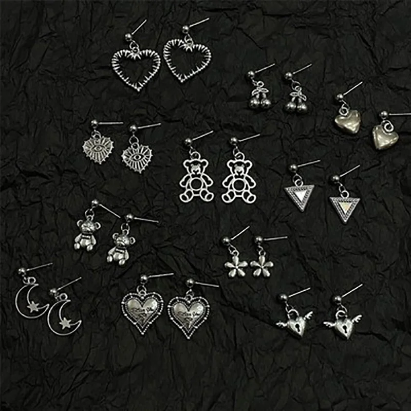 Модные ювелирные изделия в стиле хип-хоп панк металлические крылья форме сердца