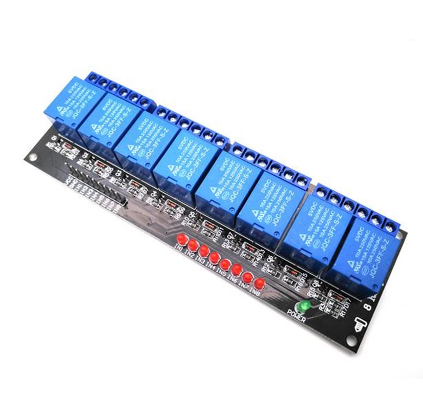 8-полосный релейный модуль 5 в 12 В 24 микроконтроллер низкого уровня оригинал
