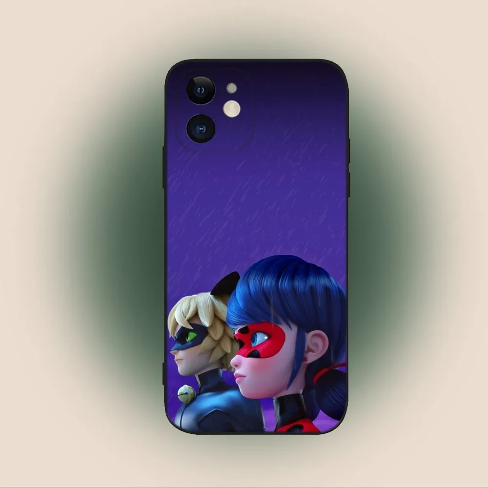 Чехол для телефона L-LadybugeS Cat Noir iPhone 16 15 14 13 12 11 Plus Pro Max XS XR SE Mini 8 7 мягкий силиконовый